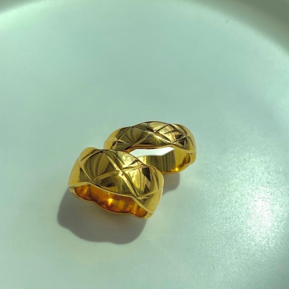 18k gold plated quit ring band, size 6,7,8 US - Picture 7 of 7